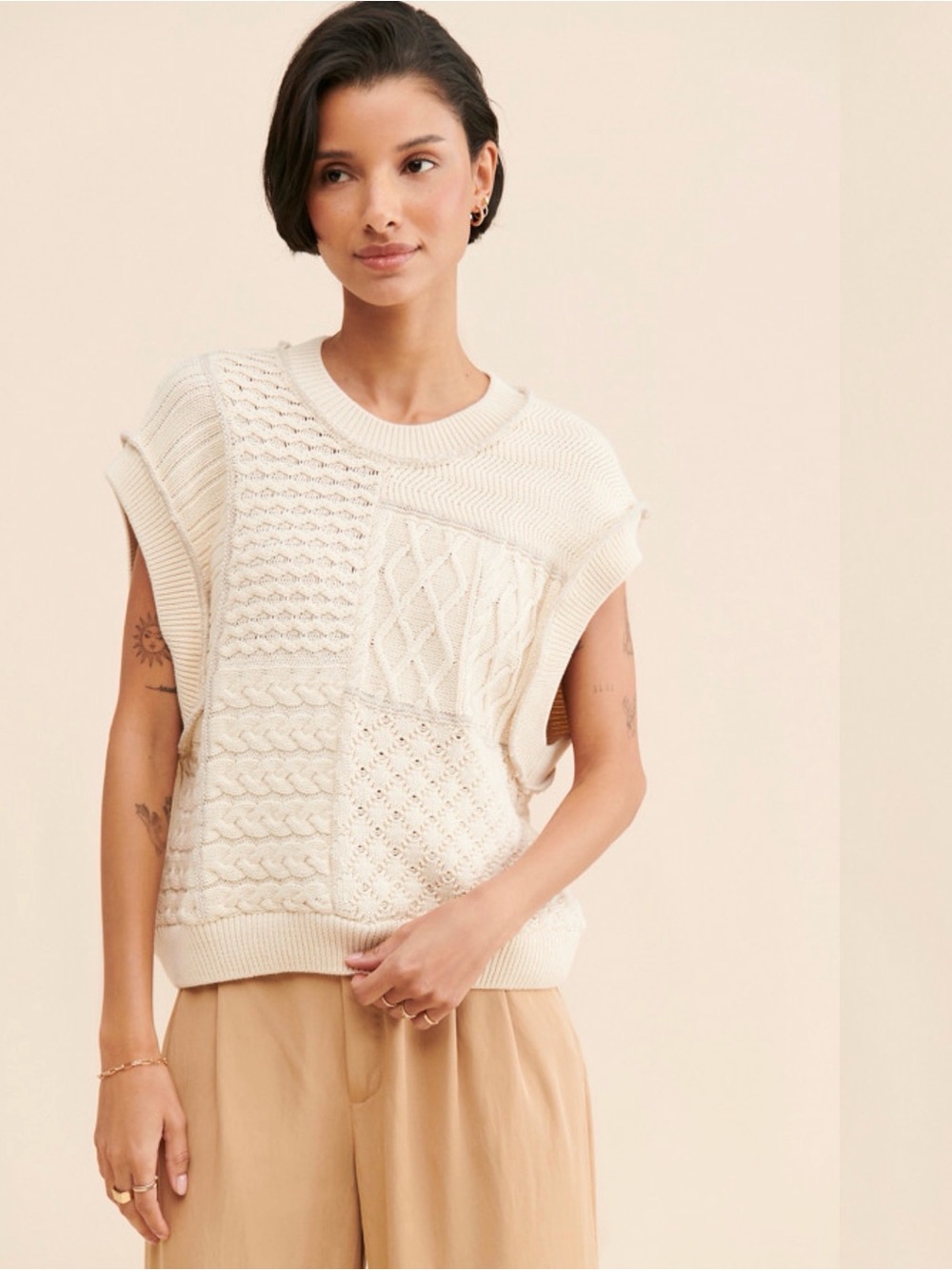Free People Take The Plunge Vest Ivory